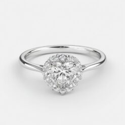 Heart Halo 0.24 Carat Diamond Solid Gold Engagement Ring - LDHH006