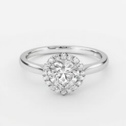 Heart Halo 0.27 Carat Diamond Solid Gold Engagement Ring - LDHH008
