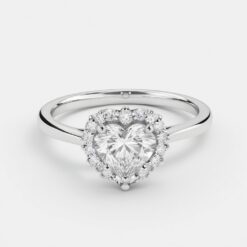 Heart Halo 0.27 Carat Diamond Solid Gold Engagement Ring - LDHH009