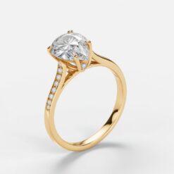Pear Hidden Halo 0.27 Carat Diamond Solid Gold Engagement Ring - LDHHP004