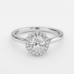 Oval Halo 0.27 Carat Diamond Solid Gold Engagement Ring - LDHO0010