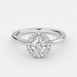 Pear Halo 0.3 Carat Diamond Solid Gold Engagement Ring - LDHP002