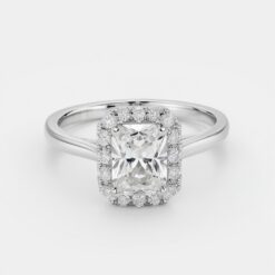 Radiant Halo 0.21 Carat Diamond Solid Gold Engagement Ring - LDHRT0011