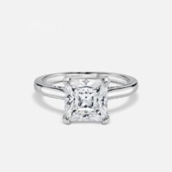 Asscher Solitaire Diamond Solid Gold Engagement Ring - LDSA003