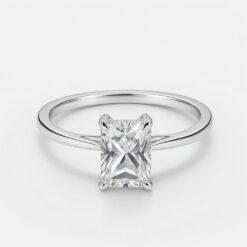 Radiant Solitaire Diamond Solid Gold Engagement Ring - LDSRT0010