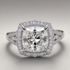 Cushion Unique 0.87 Carat Diamond Solid Gold Engagement Ring - LDUC0010