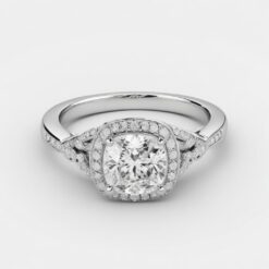 Cushion Unique 0.72 Carat Diamond Solid Gold Engagement Ring - LDUC0011