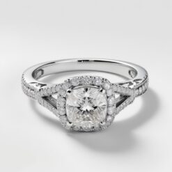 Cushion Unique 0.78 Carat Diamond Solid Gold Engagement Ring - LDUC002
