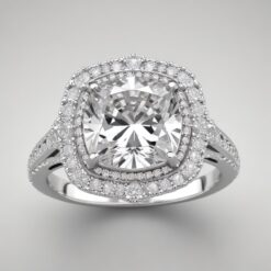 Cushion Unique 1.23 Carat Diamond Solid Gold Engagement Ring - LDUC008