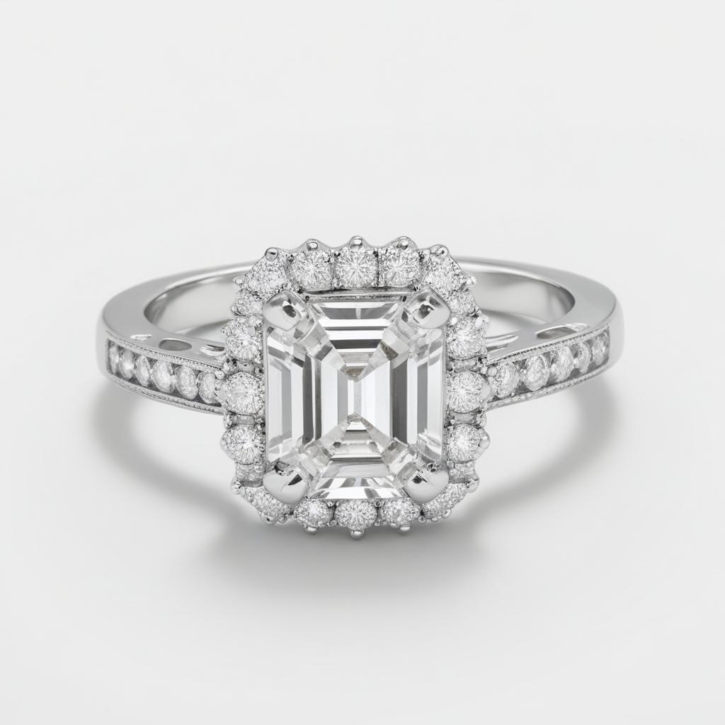 Emerald Unique 0.39 Carat Diamond Solid Gold Engagement Ring - LDUE001