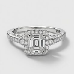 Emerald Unique 1.02 Carat Diamond Solid Gold Engagement Ring - LDUE004
