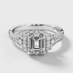 Emerald Unique 1.11 Carat Diamond Solid Gold Engagement Ring - LDUE006