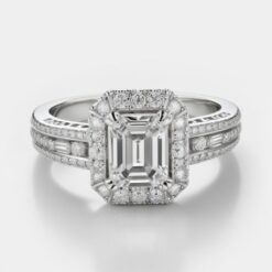 Emerald Unique 1.05 Carat Diamond Solid Gold Engagement Ring - LDUE007