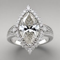 Marquise Unique 0.96 Carat Diamond Solid Gold Engagement Ring - LDUM004
