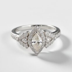 Marquise Unique 0.72 Carat Diamond Solid Gold Engagement Ring - LDUM009