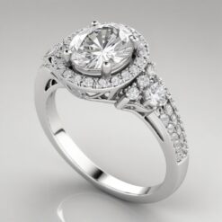 Oval Unique 1.05 Carat Diamond Solid Gold Engagement Ring - LDUO009