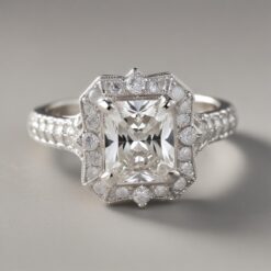 Radiant Unique 0.42 Carat Diamond Solid Gold Engagement Ring - LDURT006
