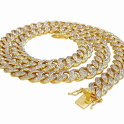 6 Carat Lab Grown Diamond Mens Cuban Link Chain Necklace Solid Gold 7 MM