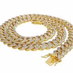 6 Carat Lab Grown Diamond Mens Cuban Link Chain Necklace Solid Gold 7 MM