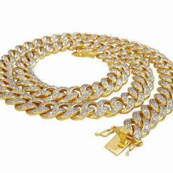 8 Carat Lab Grown Diamond Mens Cuban Link Chain Necklace Solid Gold 7 MM