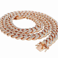 8 Carat Lab Grown Diamond Mens Cuban Link Chain Necklace Solid Gold 7 MM