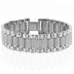 12 Carat Lab Grown Diamond Mens Cuban Link Bracelet Solid Gold 13 MM