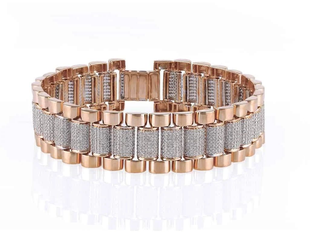 12 Carat Lab Grown Diamond Mens Cuban Link Bracelet Solid Gold 16 MM