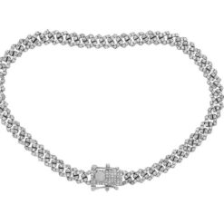 3.5 Carat Lab Grown Diamond Mens Cuban Link Bracelet Solid Gold 6 MM