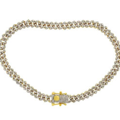 3.5 Carat Lab Grown Diamond Mens Cuban Link Bracelet Solid Gold 13.5 MM