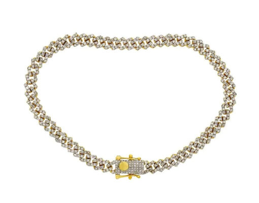 3.5 Carat Lab Grown Diamond Mens Cuban Link Bracelet Solid Gold 13.5 MM