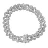 8 Carat Lab Grown Diamond Mens Cuban Link Bracelet Solid Gold
