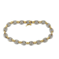 4 Carat Lab Grown Diamond Mens Cuban Link Bracelet Solid Gold