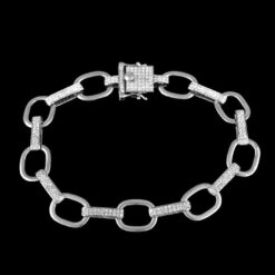 2 Carat Lab Grown Diamond Mens Cuban Link Bracelet Solid Gold 12 MM