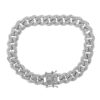 7 Carat Lab Grown Diamond Mens Cuban Link Bracelet Solid Gold 13.5 MM