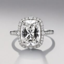 Radiant Cluster 0.57 Carat Diamond Solid Gold Engagement Ring - LDCRT002