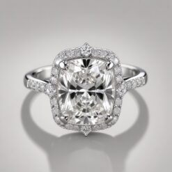 Radiant Cluster 0.54 Carat Diamond Solid Gold Engagement Ring - LDCRT003
