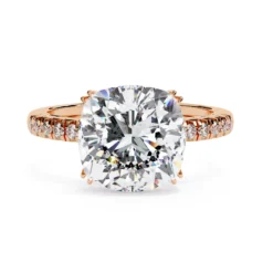 Cushion Diamond Bands 0.15 Carat Diamond Solid Gold Engagement Ring - LDCVD001