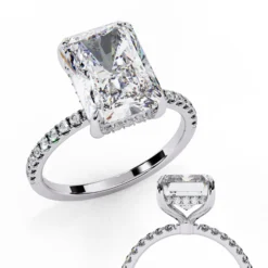 Radiant Diamond Bands 0.24 Carat Diamond Solid Gold Engagement Ring - LDCVD002