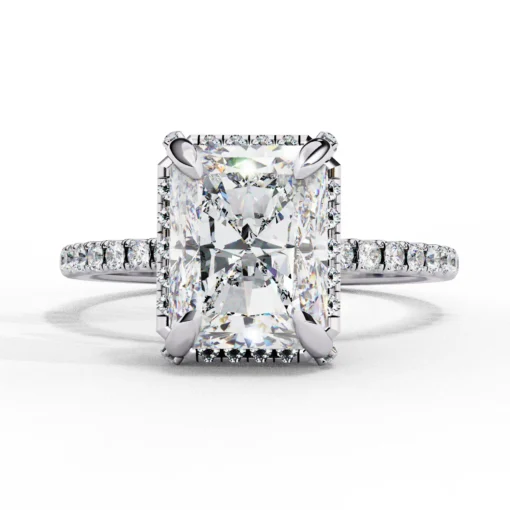 Radiant Diamond Bands 0.34 Carat Diamond Solid Gold Engagement Ring - LDCVD003 - Image 3