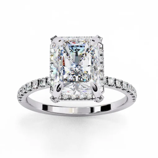 Radiant Diamond Bands 0.34 Carat Diamond Solid Gold Engagement Ring - LDCVD003 - Image 5