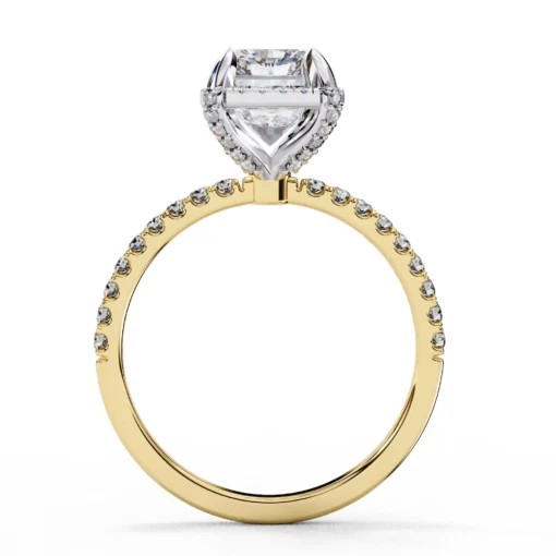 Radiant Diamond Bands 0.34 Carat Diamond Solid Gold Engagement Ring - LDCVD003 - Image 9