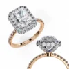 Radiant Diamond Bands 0.73 Carat Diamond Solid Gold Engagement Ring - LDCVD011