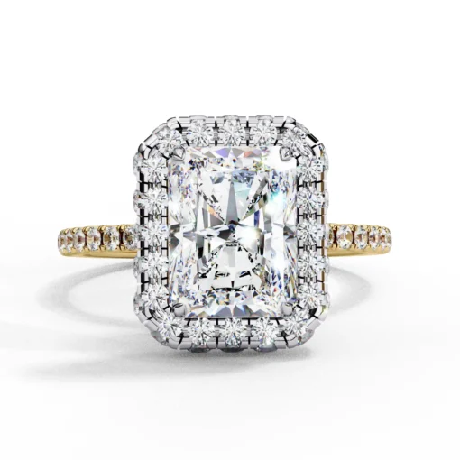 Radiant Diamond Bands 0.73 Carat Diamond Solid Gold Engagement Ring - LDCVD011 - Image 3