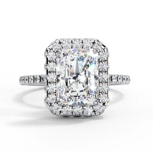 Radiant Diamond Bands 0.73 Carat Diamond Solid Gold Engagement Ring - LDCVD011 - Image 4