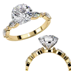 Round Solitaire 0.9 Carat Diamond Solid Gold Engagement Ring - LDCVD020