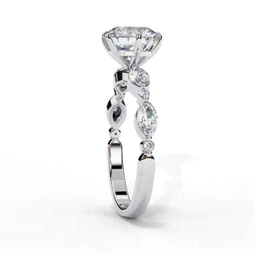 Round Solitaire 0.9 Carat Diamond Solid Gold Engagement Ring - LDCVD020 - Image 10
