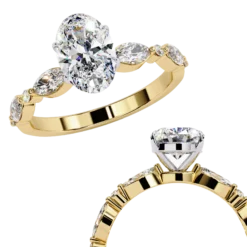 Round Solitaire 0.68 Carat Diamond Solid Gold Engagement Ring - LDCVD022