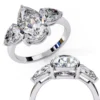 Pear Trilogy 0.9 Carat Diamond Solid Gold Engagement Ring - LDCVD028