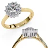 Round Halo 0.18 Carat Diamond Solid Gold Engagement Ring - LDCVD030