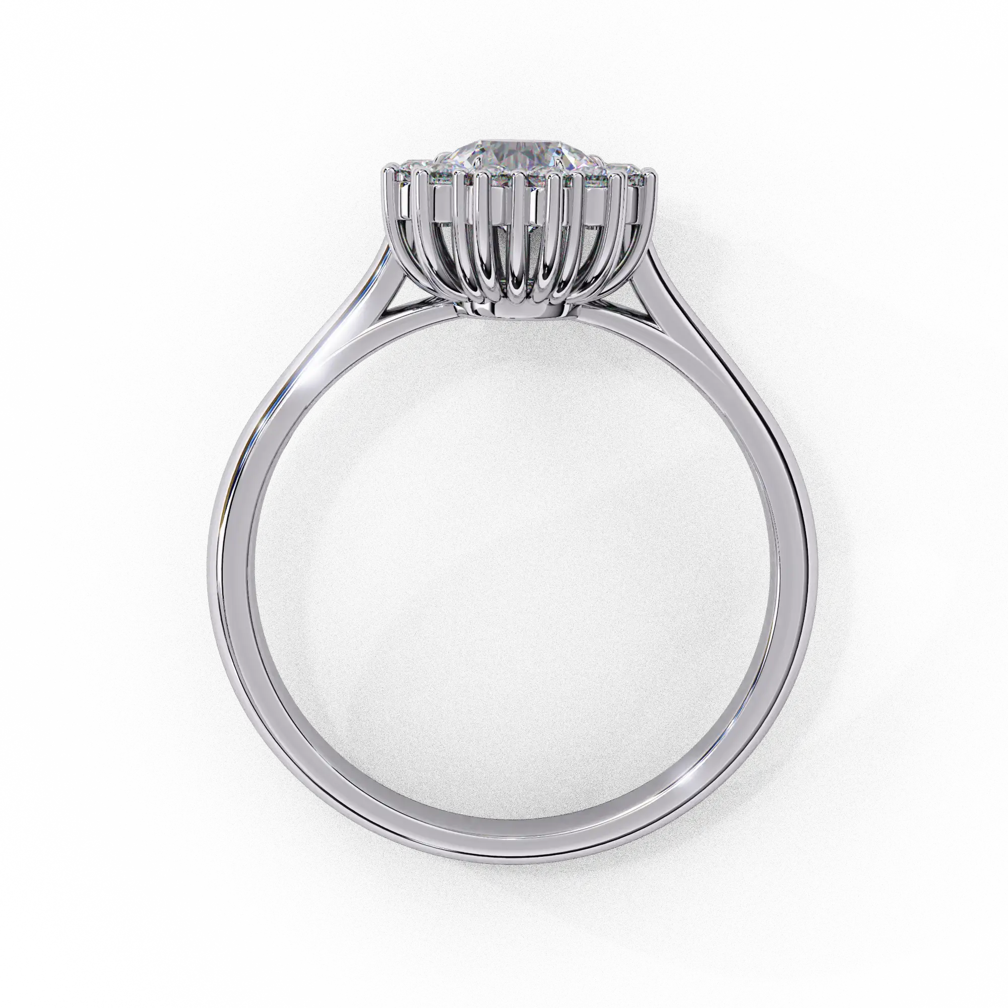 Round Halo 0.18 Carat Diamond Solid Gold Engagement Ring - LDCVD030 - Image 10